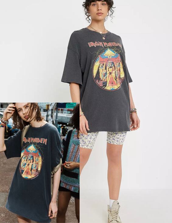 Urban outfitters Tops - 🔥Urban Outfitters Iron Maiden Oversized Dad T- Shirt Short Sleeve Faded Graphic